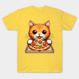 Cat Eating Pizza T-Shirt